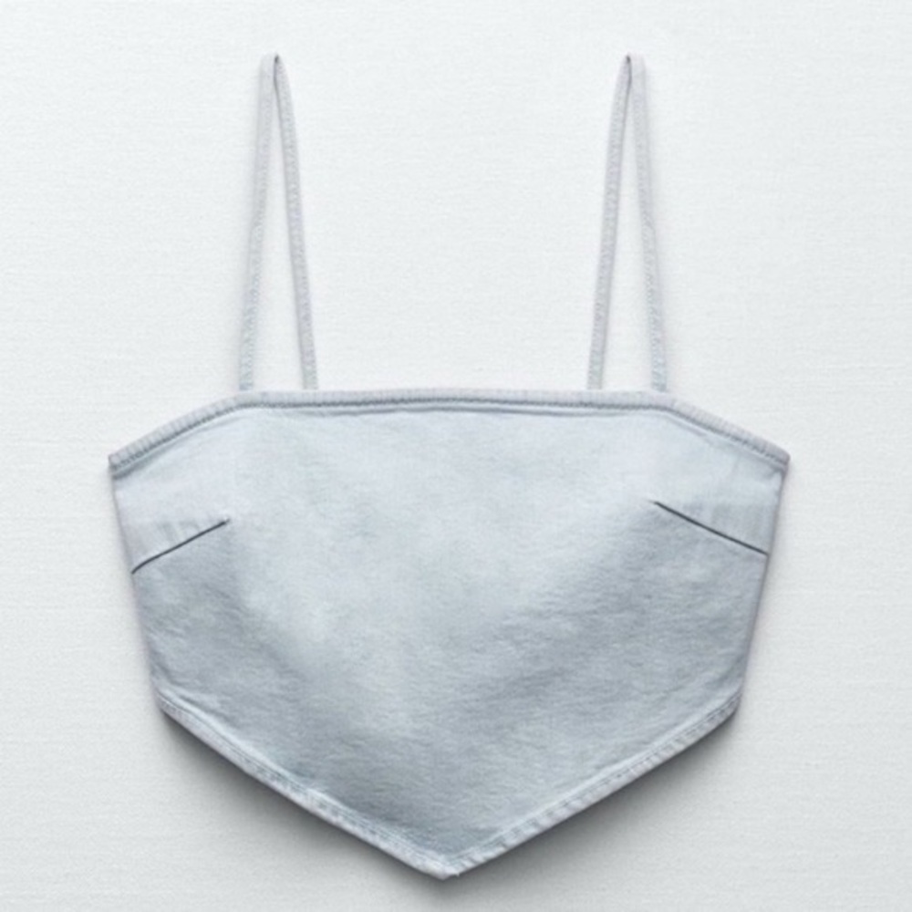NWT Denim crop top - size small